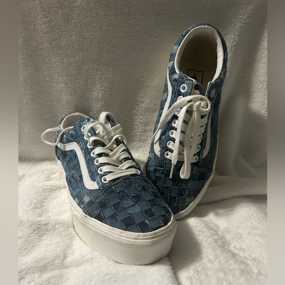 Vans Old Skool Platform Denim Checkered